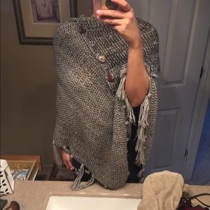 Gray and Blue Toned Poncho